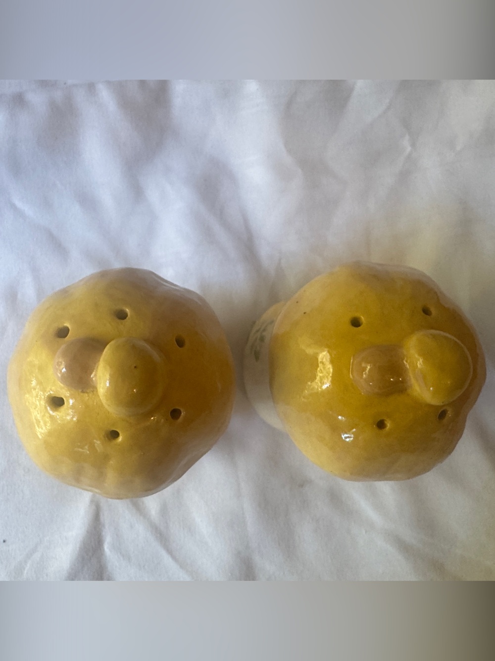 Hand-Painted and Mushroom Ceramic Salt and Pepper Shakers - Picture 3 of 6